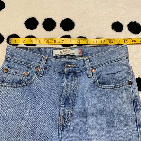 Vintage Y2K 90s Levi's 516 Slim Fit Faded Light Wash Denim Straight Leg Jeans - Picture 8 of 13